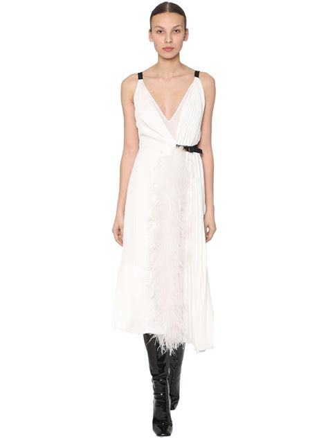 white dress prada|prada pleated dress.